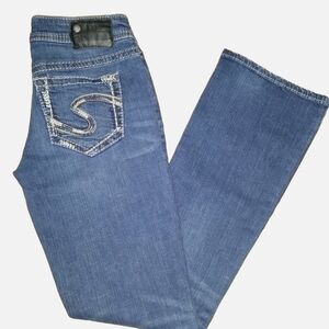 SILVER AIKO MID BOOT BLUE JEANS SIZE 28